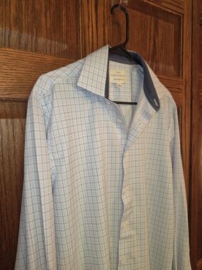 CON.STRUCT Light Blue Windowpane Dress Shirt